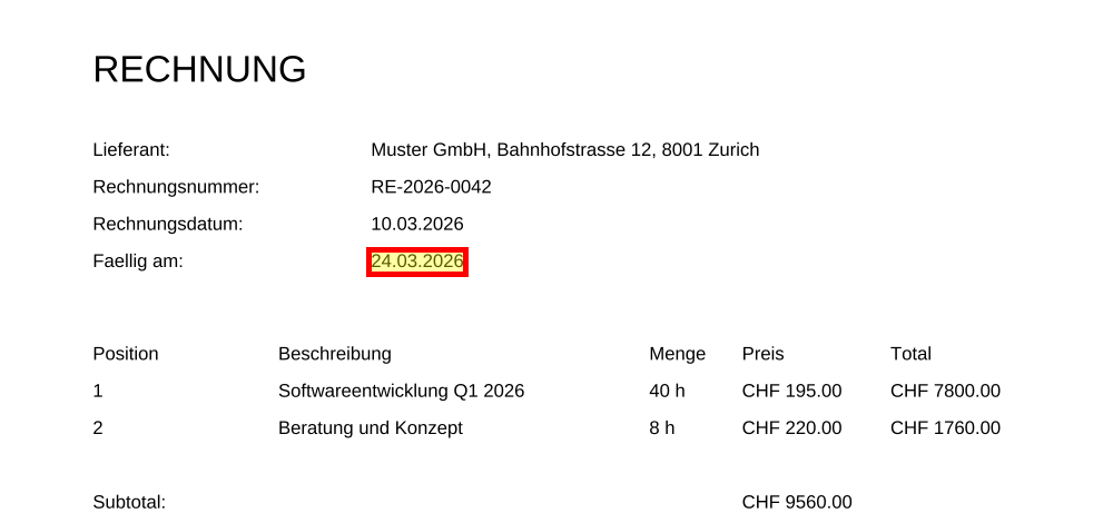 Bildausschnitt Fällig am