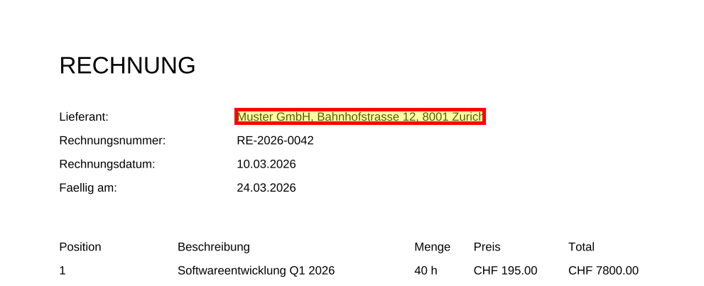 Bildausschnitt Lieferant